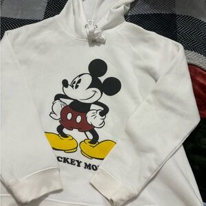 White Hoodie with Mickey Mouse Print